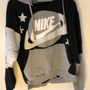 Nike Black and Gray Hoodie rework (made by Threads by Kiana)
